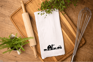 Farm Scene Flour Sack Tea Towel #C5