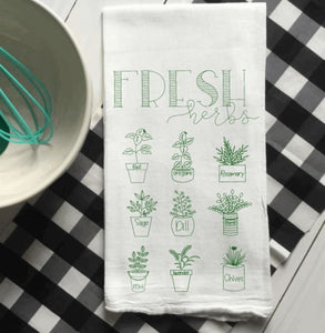 Fresh Herbs Flour Sack Tea Towel #187