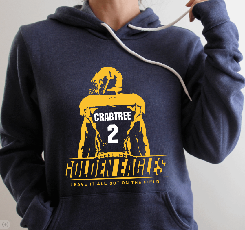 Custom Golden Eagles Football Design, Adult